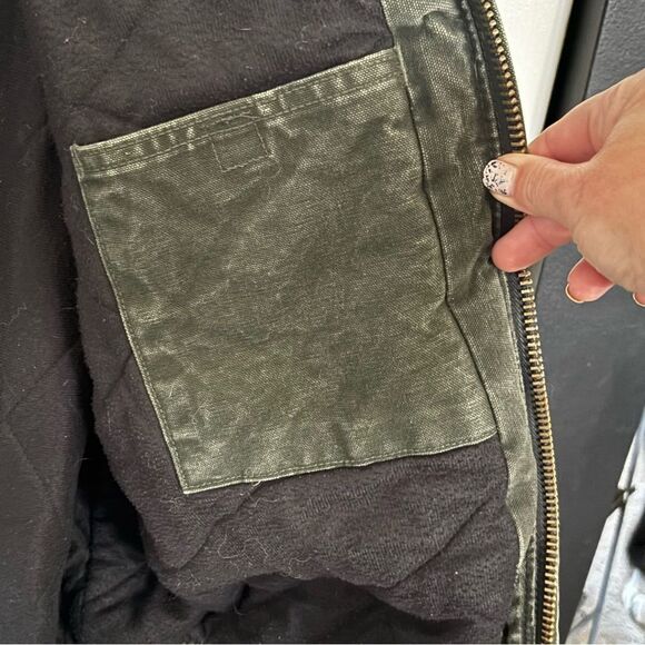 VINTAGE CARHARTT J130 MOS Moss Green Hooded Men's Jacket Workwear Size XXL - Picture 11 of 11